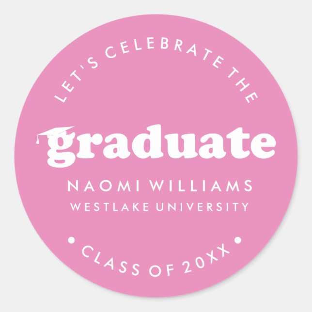 BOLD MODERN RETRO GRADUATE | ABSCHLUSS STICKER (Vorderseite)