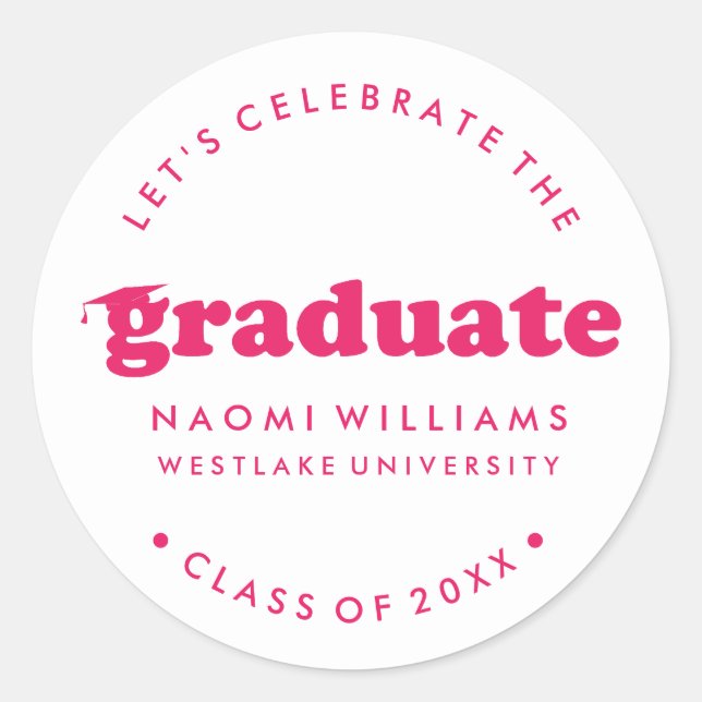 BOLD MODERN RETRO GRADUATE | ABSCHLUSS STICKER (Vorderseite)