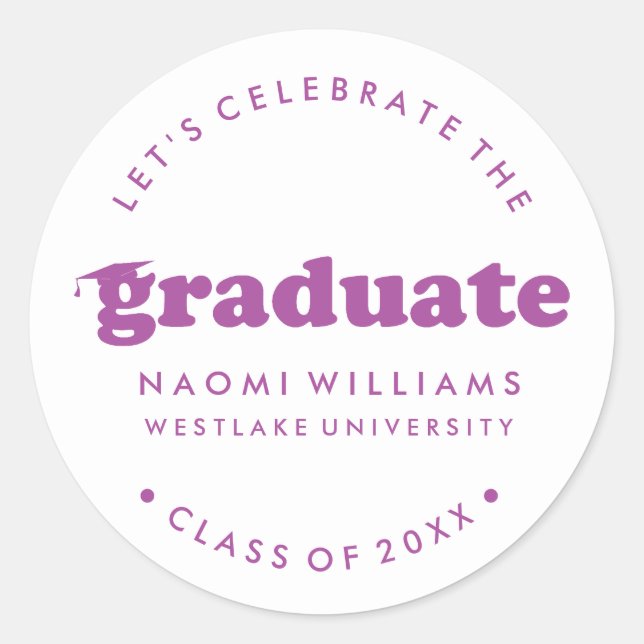 BOLD MODERN RETRO GRADUATE | ABSCHLUSS STICKER (Vorderseite)