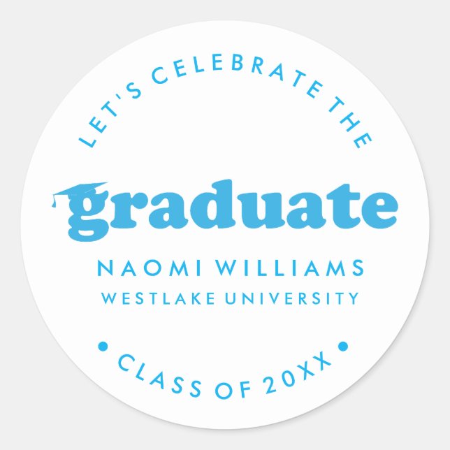 BOLD MODERN RETRO GRADUATE | ABSCHLUSS STICKER (Vorderseite)