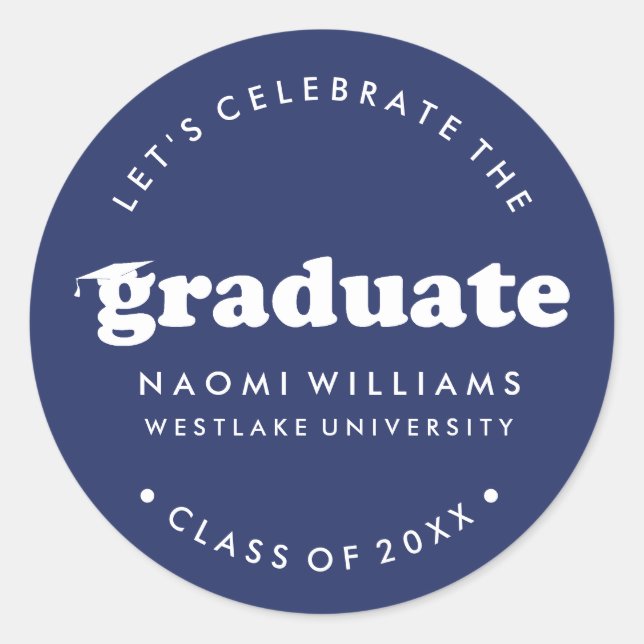 BOLD MODERN RETRO GRADUATE | ABSCHLUSS STICKER (Vorderseite)