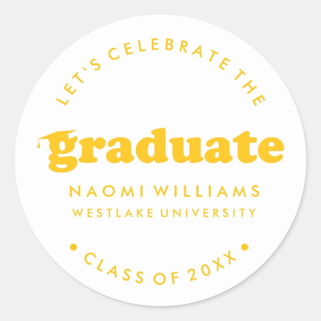 BOLD MODERN RETRO GRADUATE | ABSCHLUSS STICKER (Vorderseite)