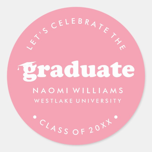 BOLD MODERN RETRO GRADUATE | ABSCHLUSS STICKER (Vorderseite)