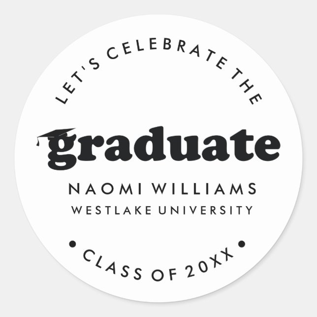 BOLD MODERN RETRO GRADUATE | ABSCHLUSS STICKER (Vorderseite)