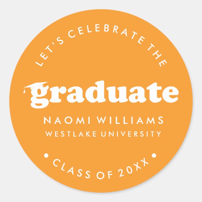 BOLD MODERN RETRO GRADUATE | ABSCHLUSS STICKER (Vorderseite)