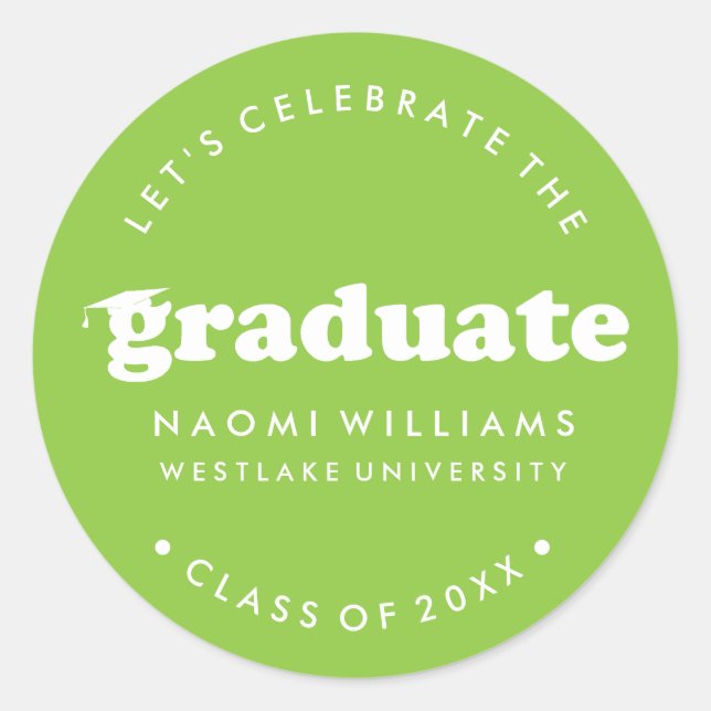 BOLD MODERN RETRO GRADUATE | ABSCHLUSS STICKER (Vorderseite)