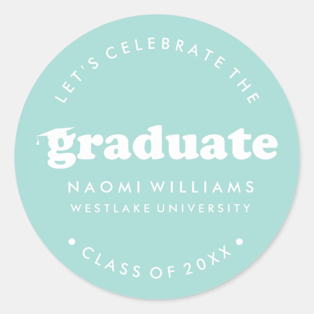 BOLD MODERN RETRO GRADUATE | ABSCHLUSS STICKER (Vorderseite)