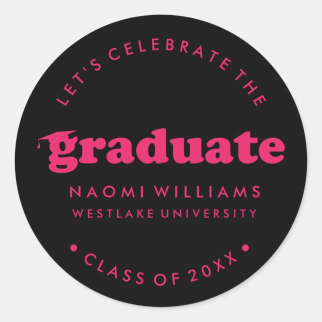 BOLD MODERN RETRO GRADUATE | ABSCHLUSS STICKER (Vorderseite)