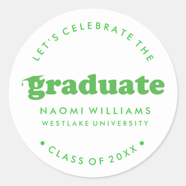 BOLD MODERN RETRO GRADUATE | ABSCHLUSS STICKER (Vorderseite)