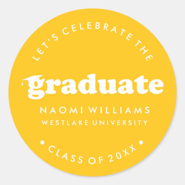 BOLD MODERN RETRO GRADUATE | ABSCHLUSS STICKER (Vorderseite)