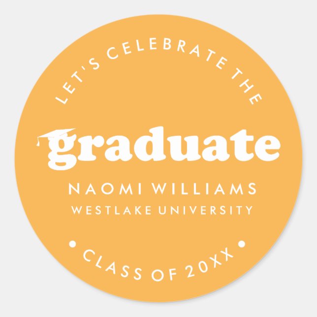 BOLD MODERN RETRO GRADUATE | ABSCHLUSS STICKER (Vorderseite)