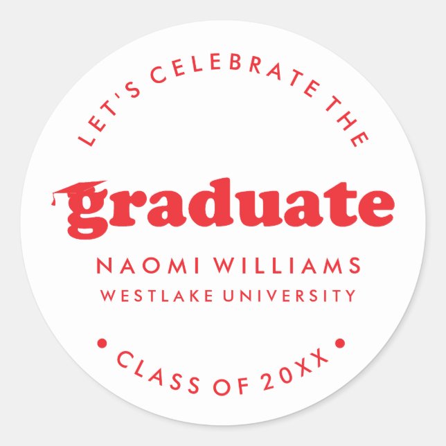 BOLD MODERN RETRO GRADUATE | ABSCHLUSS STICKER (Vorderseite)