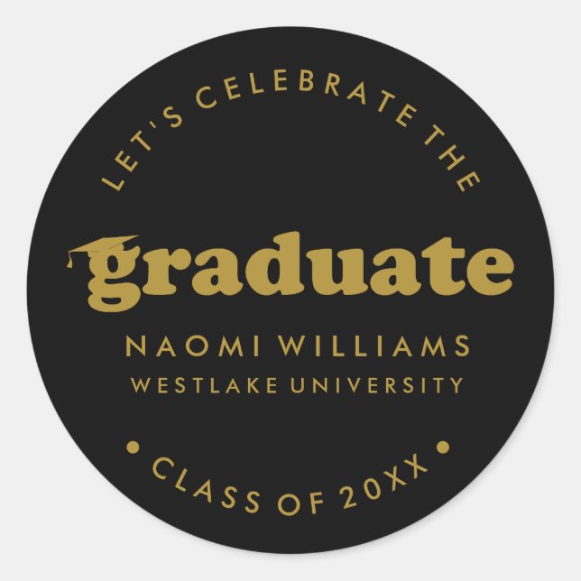 BOLD MODERN RETRO GRADUATE | ABSCHLUSS STICKER (Vorderseite)