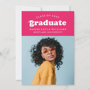 BOLD MODERN RETRO GRADUATE EINLADUNG VON ABSCHLÜ