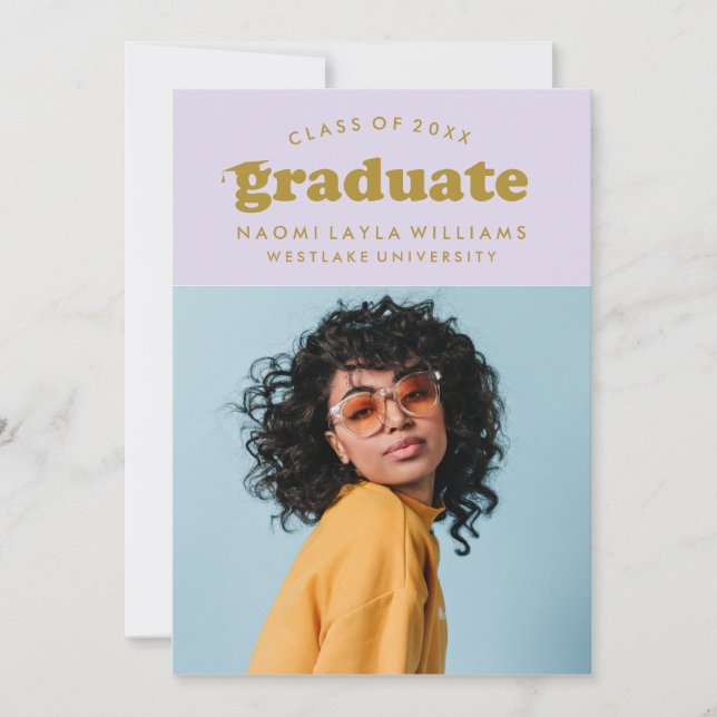 BOLD MODERN RETRO GRADUATE | EINLADUNG VON ABSCHLÜ (Vorderseite)