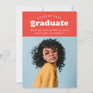 BOLD MODERN RETRO GRADUATE EINLADUNG VON ABSCHLÜ