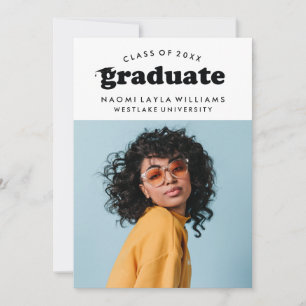 BOLD MODERN RETRO GRADUATE EINLADUNG VON ABSCHLÜ