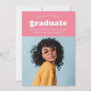 BOLD MODERN RETRO GRADUATE EINLADUNG VON ABSCHLÜ