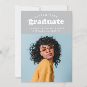 BOLD MODERN RETRO GRADUATE EINLADUNG VON ABSCHLÜ