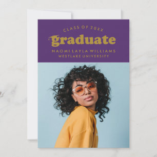 BOLD MODERN RETRO GRADUATE EINLADUNG VON ABSCHLÜ