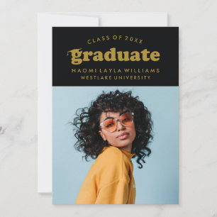 BOLD MODERN RETRO GRADUATE EINLADUNG VON ABSCHLÜ