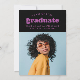 BOLD MODERN RETRO GRADUATE EINLADUNG VON ABSCHLÜ