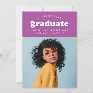 BOLD MODERN RETRO GRADUATE EINLADUNG VON ABSCHLÜ
