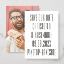 Bold Modern Save The date | Black