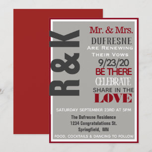 Bold & Modern Wedding Vow Renewal Einladung