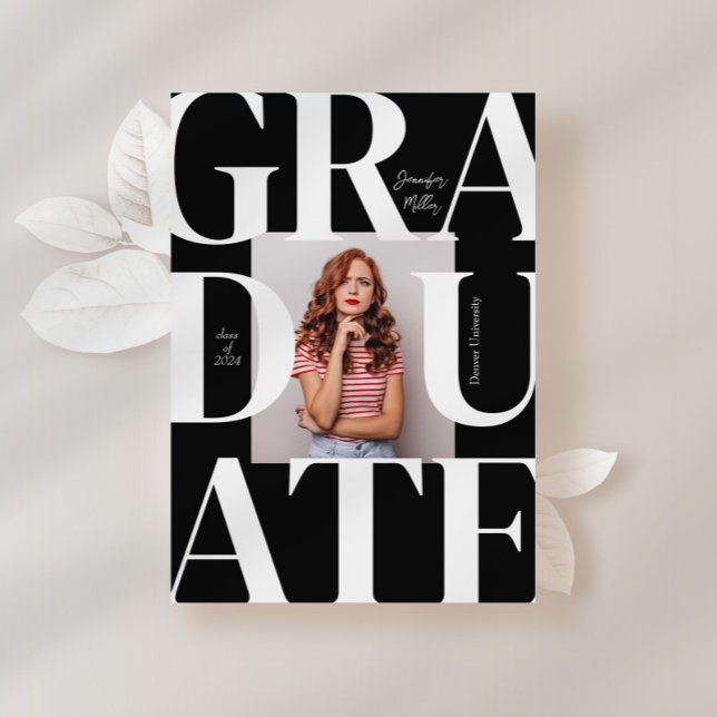 Bold Moderner Klassischer Foto Abschluss Einladung (Von Creator hochgeladen)