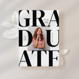 Bold Moderner Klassischer Foto Abschluss Einladung