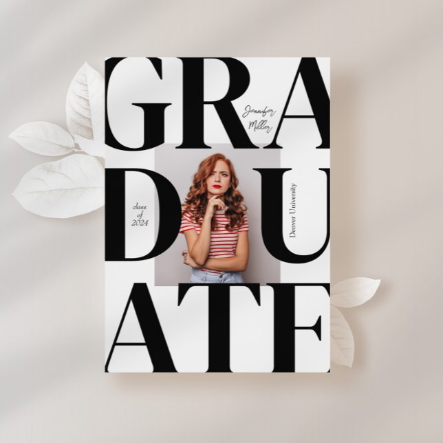 Bold Moderner Klassischer Foto Abschluss Einladung (Von Creator hochgeladen)