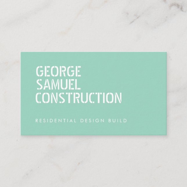 Bold Molded Realtor QR Code Light Teal Green Visitenkarte (Vorderseite)