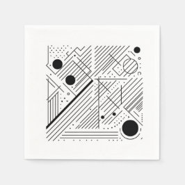 Bold Monochrome Geometry Serviette