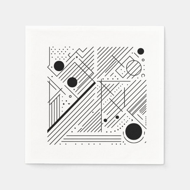 Bold Monochrome Geometry Serviette (Vorderseite)