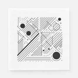 Bold Monochrome Geometry Serviette