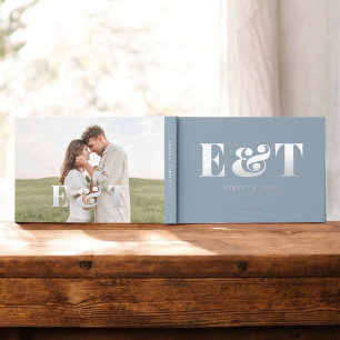 Bold Monogram Elegant Foto Wedding Gästebuch