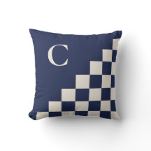 Bold Monogram Navy Cream Geometric Pattern