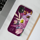 Bold Monogrammed Purple Wine Garden Floral  Case-Mate iPhone 14 Hülle<br><div class="desc">Bold Monogrammed Purple Wine Garden Floral Case-Mate iPhone 14 Case</div>