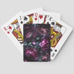 Bold Moody Blume Black Enchanted Floral Garden Spielkarten