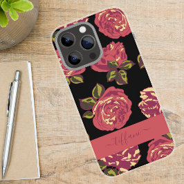 Bold Moody Girly Pink Roses in Bloom iPhone 16 Pro Max Hülle