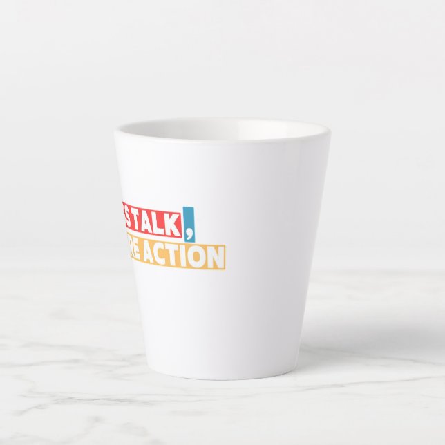 Bold Motivational Quote – Less Talk, More Action Milchtasse (Vorderseite)