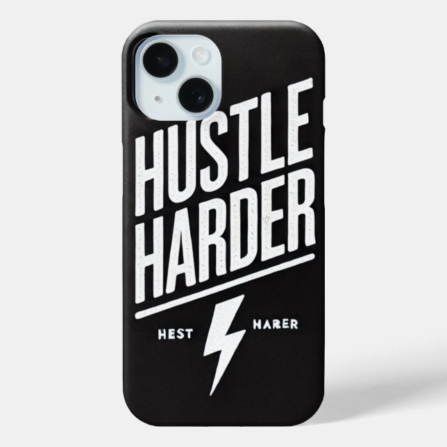 Bold Motivierend Hustle Harder Black Case-Mate iPhone Hülle (Rückseite)
