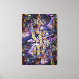 Bold Multicolred Flamboyant Geometric Abstrakt Leinwanddruck
