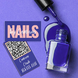 Bold Nail Artist Purple Background Script Type Visitenkarte