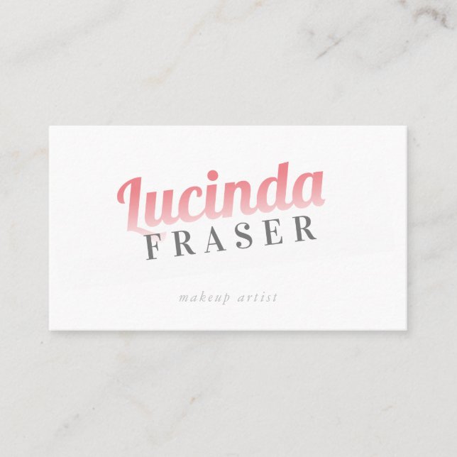 BOLD NAME FADE cooles Retro-Minimum schwarzen Kora Visitenkarte (Vorderseite)