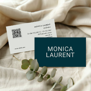 BOLD NAME QR CODE LOGO SOCIAL ICONS DUNKEL AQUAMAR VISITENKARTE