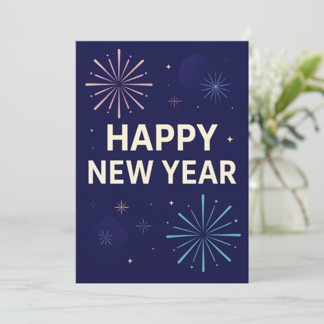 Bold Navy Gold 2026 Celebration Fireworks (Stehend Vorderseite)