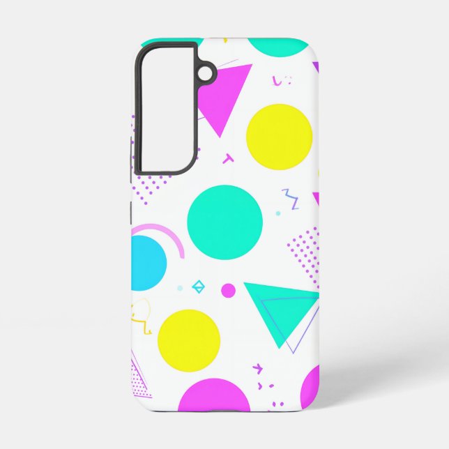 Bold Neon Memphis Geometric 80s Design Samsung Galaxy Hülle (Rückseite)