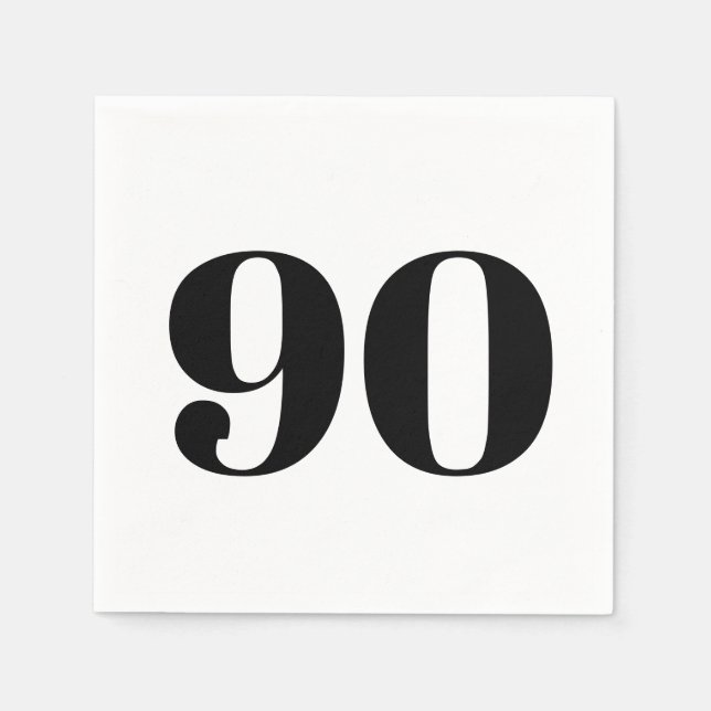 Bold Ninetieth Birthday Cocktail Napkins Serviette (Vorderseite)